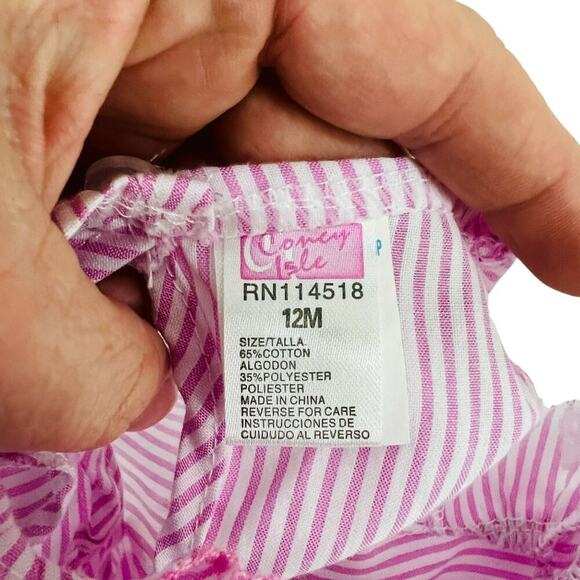 Comey Isle Baby Girl Pink Stripe Tank & Capri Set - 12M - Picture 6 of 9